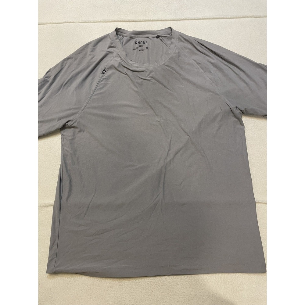 Rhone Reign Athletic T-Shirt Men's Size XL Gray Short Sleeve Performance Stretch